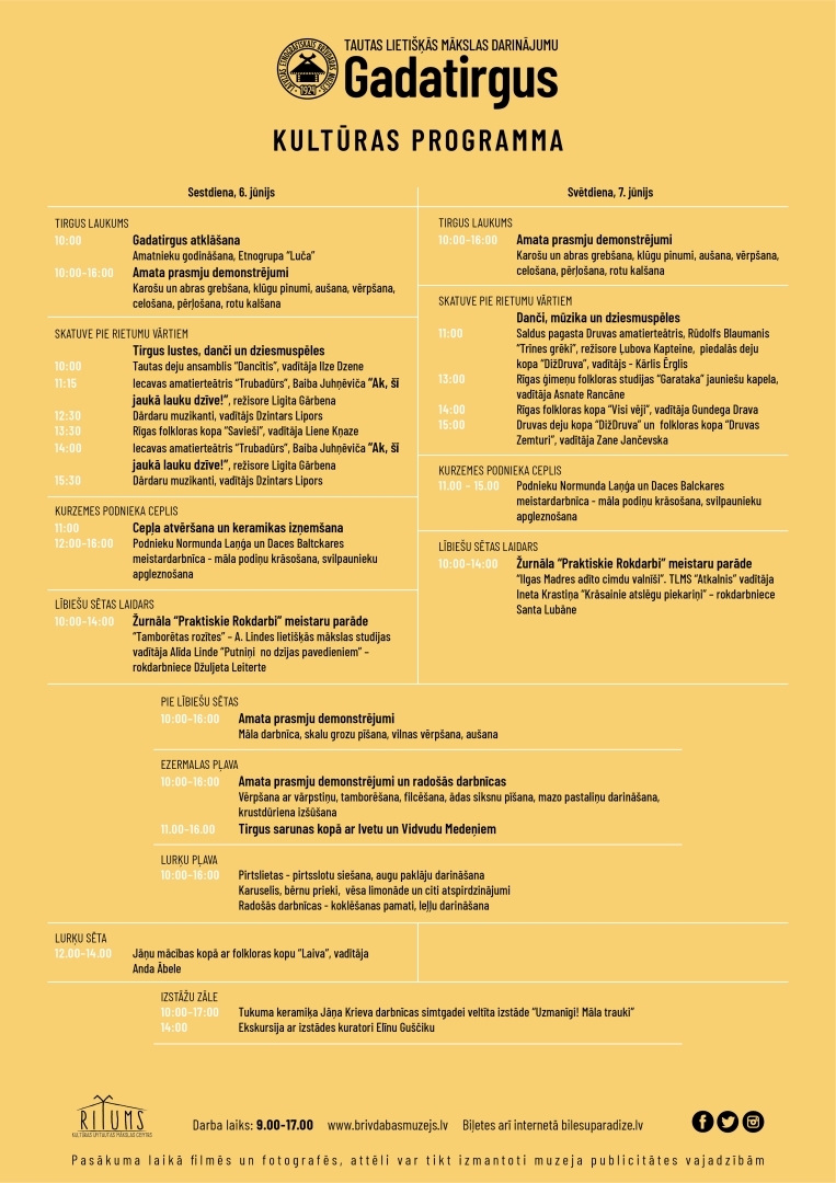 Gadatirgus kultūras programma abām dienām