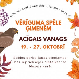 Skolēnu brīvlaikā aicinām uz vērīguma spēli "Acīgais vanags"