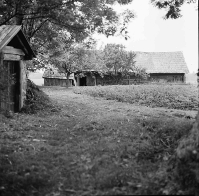 Skats uz “Ķiermeļu” riju no klēts priekšas. 1976.g.