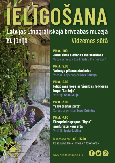 Jāņu ielīgošanas pasākuma afiša.