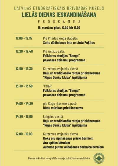 Lieldienu pasākumu programma.