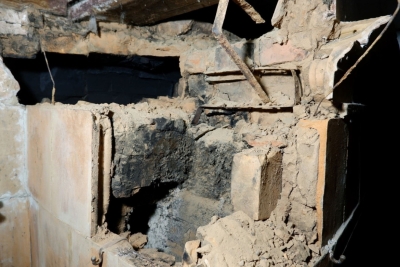 Apkures sistēmas fragments pirms restaurācijas