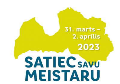 Akcijas "Satiec savu meistaru" afiša. 