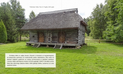 Ceļveža lapa ar klētiņas attēlu.