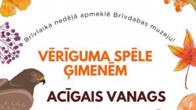 Skolēnu brīvlaikā aicinām uz vērīguma spēli "Acīgais vanags"